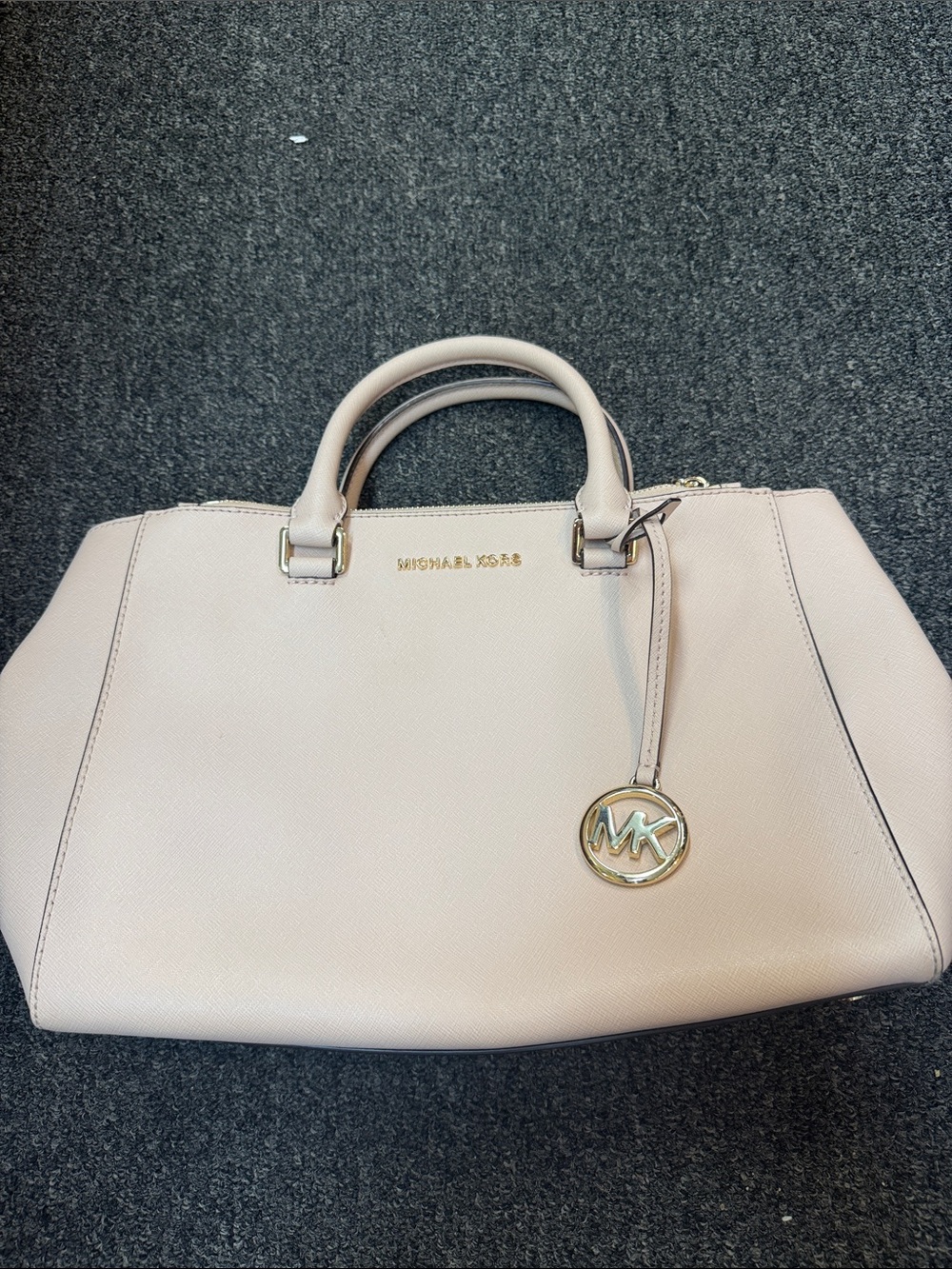 Michael Kors Selma Saffiano Leather Medium Satchel in Blush Pink